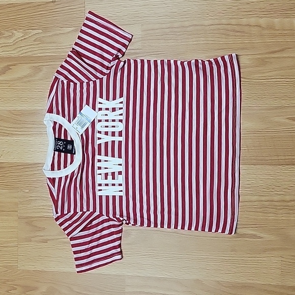 Project 28 New York Striped T-Shirt White and Red size small - Picture 3 of 6